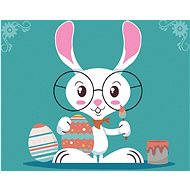Rabbit with glasses, 40×50 cm, canvas on frame - Painting by Numbers