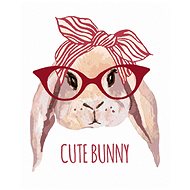 Rabbit with scarf and glasses, 80×100 cm, canvas on frame - Painting by Numbers