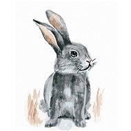 Rabbit sitting in a field, 80×100 cm, without frame and without canvas shut off - Painting by Numbers