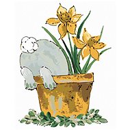 Rabbit in a pot (Haley Bush), 40×50 cm, without frame and without canvas shut off - Painting by Numbers