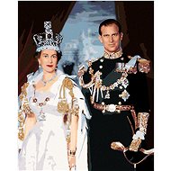 Queen Elizabeth II and Prince Philip after the coronation, 40×50 cm, without frame and without canva - Painting by Numbers