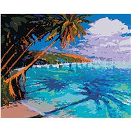 Beautiful turquoise sea, 40×50 cm, stretched canvas on frame - Painting by Numbers