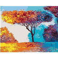 Beautiful colourful tree in a forest, 40×50 cm, stretched canvas on frame - Painting by Numbers