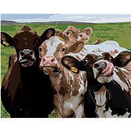 Kráva a její kamarádi, 80×100 cm, bez rámu a bez vypnutí plátna - Painting by Numbers