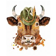 Cow hunter, 40×50 cm, stretched canvas on frame - Painting by Numbers