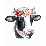 Cow with floral headdress, 80×100 cm, without frame and without canvas shut off - Painting by Numbers