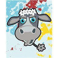 Cow with flowers, 80×100 cm, without frame and without turning off the canvas - Painting by Numbers