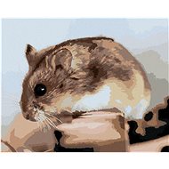 Hamster on wood, 80×100 cm, stretched canvas on frame - Painting by Numbers