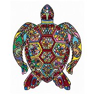 Flower turtle, 40×50 cm, stretched canvas on frame - Painting by Numbers