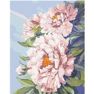 Květy růžové pivoňky, 80×100 cm, bez rámu a bez vypnutí plátna - Painting by Numbers