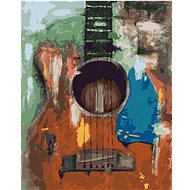 Guitar, 80×100 cm, without frame and without shutting off the canvas - Painting by Numbers