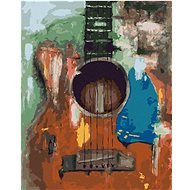 Kytara, 80×100 cm, vypnuté plátno na rám - Painting by Numbers