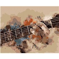 Kytarista hrající na Kytaru, 40×50 cm, bez rámu a bez vypnutí plátna - Painting by Numbers