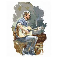Guitarist, 40×50 cm, stretched canvas on frame - Painting by Numbers