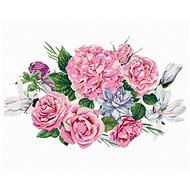 Bouquet of magnolias, hydrangeas and carnations, 40×50 cm, stretched canvas on frame - Painting by Numbers