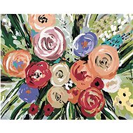 Bouquet of Roses (Haley Bush), 80×100 cm, without frame and without canvas shut off - Painting by Numbers