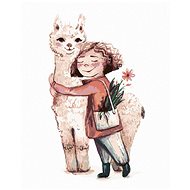 Lama and her friend, 80×100 cm, stretched canvas on frame - Painting by Numbers