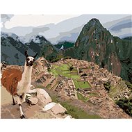 Llama and machu picchu, 80×100 cm, without frame and without canvas shut off - Painting by Numbers
