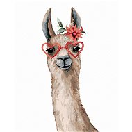 Llama with glasses, 40×50 cm, without frame and without canvas shut off - Painting by Numbers