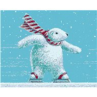 Polar Bear on Skates (Sue Ellen Brown), 80×100 cm, without frame and without canvas shut off - Painting by Numbers