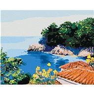 Summer house in a bay, 40×50 cm, without frame and without canvas shut off - Painting by Numbers