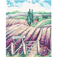 Lavender Garden, 80×100 cm, stretched canvas on frame - Painting by Numbers