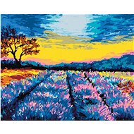Lavender Field in Provence, 40×50 cm, stretched canvas on frame - Painting by Numbers