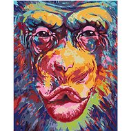 Kissing Monkeys, 80×100 cm, stretched canvas on frame - Painting by Numbers