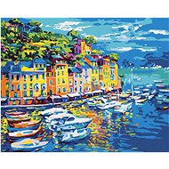 Ships in the harbour, 80×100 cm, without frame and without canvas shut off - Painting by Numbers