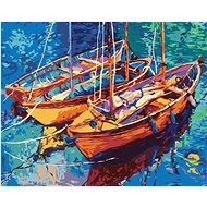 Boating on water, 40×50 cm, without frame and without canvas shut off - Painting by Numbers