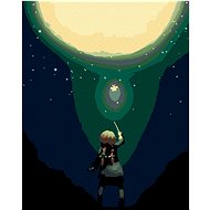 Magic Bow Tie and Moon, 40×50 cm, stretched canvas on frame - Painting by Numbers