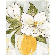 Magnolias in yellow vase II (Haley Bush), 80×100 cm, without frame and without canvas shut off - Painting by Numbers