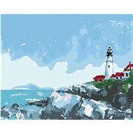 Lighthouse by the sea, 40×50 cm, without frame and without canvas shut off - Painting by Numbers
