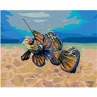 Tangerine fish, 40×50 cm, without frame and without canvas shut off - Painting by Numbers