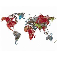 Map of the World, 40×50 cm, without frame and without switching off the canvas - Painting by Numbers