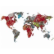 Mapa světa, 80×100 cm, bez rámu a bez vypnutí plátna - Painting by Numbers