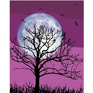 Moon in a purple sky, 80×100 cm, without frame and without canvas shut off - Painting by Numbers