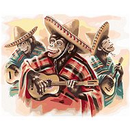 Mexican trio of guitar-playing monkeys - Painting by Numbers