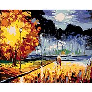 Lovers on an Evening Walk, 40×50 cm, unframed and without shutting down the canvas - Painting by Numbers