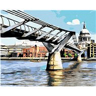 Millennium Bridge in London, 40×50 cm, stretched canvas on frame - Painting by Numbers