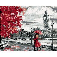 Loving Couple in London, 80×100 cm, unframed and unframed - Painting by Numbers