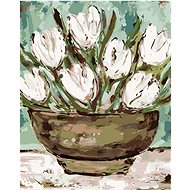 Tulip bowl (Haley Bush), 40×50 cm, off canvas on frame - Painting by Numbers