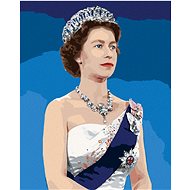 Young Queen Elizabeth II, 40×50 cm, stretched canvas on frame - Painting by Numbers