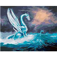 The Mighty Dragon and the Mermaid, 80×100 cm, without frame and without shutting off the canvas - Painting by Numbers