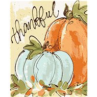 Blue and Orange Pumpkin (Haley Bush), 80×100 cm, stretched canvas on frame - Painting by Numbers