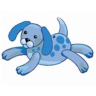 Blue plush puppy (Sue Ellen Brown), 40×50 cm, off canvas on frame - Painting by Numbers