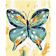 Blue-orange butterfly (Haley Bush), 80×100 cm, without frame and without canvas shut off - Painting by Numbers