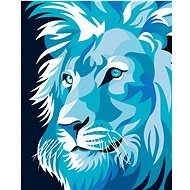 Blue Lion, 40×50 cm, stretched canvas on frame - Painting by Numbers