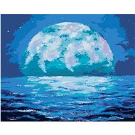 Blue Moonrise, 80×100 cm, stretched canvas on frame - Painting by Numbers