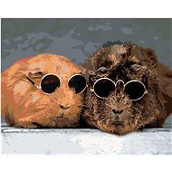 Guinea pigs sunbathing, 80×100 cm, without frame and without shutting off the canvas - Painting by Numbers